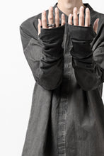 Load image into Gallery viewer, thomkrom NO COLLAR SHIRT/ JERSEY+WOVEN (BLACK OIL)