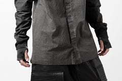 Load image into Gallery viewer, thomkrom NO COLLAR SHIRT/ JERSEY+WOVEN (BLACK OIL)