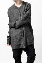 画像をギャラリービューアに読み込む, thom/krom DYEING BOMBER-SHIRT / LINEN+ELASTIC NYLON (BLACK OIL)