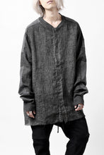 画像をギャラリービューアに読み込む, thom/krom DYEING BOMBER-SHIRT / LINEN+ELASTIC NYLON (BLACK OIL)