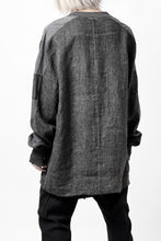 画像をギャラリービューアに読み込む, thom/krom DYEING BOMBER-SHIRT / LINEN+ELASTIC NYLON (BLACK OIL)