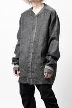 画像をギャラリービューアに読み込む, thom/krom DYEING BOMBER-SHIRT / LINEN+ELASTIC NYLON (BLACK OIL)