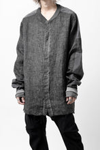 画像をギャラリービューアに読み込む, thom/krom DYEING BOMBER-SHIRT / LINEN+ELASTIC NYLON (BLACK OIL)