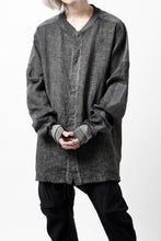 画像をギャラリービューアに読み込む, thom/krom DYEING BOMBER-SHIRT / LINEN+ELASTIC NYLON (BLACK OIL)