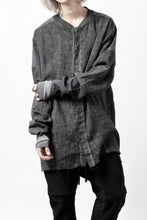 画像をギャラリービューアに読み込む, thom/krom DYEING BOMBER-SHIRT / LINEN+ELASTIC NYLON (BLACK OIL)
