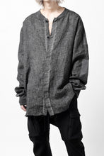 画像をギャラリービューアに読み込む, thom/krom DYEING BOMBER-SHIRT / LINEN+ELASTIC NYLON (BLACK OIL)