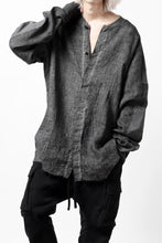 画像をギャラリービューアに読み込む, thom/krom DYEING BOMBER-SHIRT / LINEN+ELASTIC NYLON (BLACK OIL)