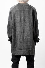 画像をギャラリービューアに読み込む, thom/krom DYEING BOMBER-SHIRT / LINEN+ELASTIC NYLON (BLACK OIL)