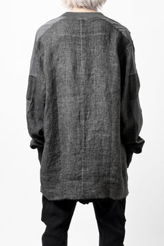 画像をギャラリービューアに読み込む, thom/krom DYEING BOMBER-SHIRT / LINEN+ELASTIC NYLON (BLACK OIL)