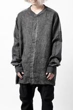 画像をギャラリービューアに読み込む, thom/krom DYEING BOMBER-SHIRT / LINEN+ELASTIC NYLON (BLACK OIL)