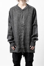 画像をギャラリービューアに読み込む, thom/krom DYEING BOMBER-SHIRT / LINEN+ELASTIC NYLON (BLACK OIL)