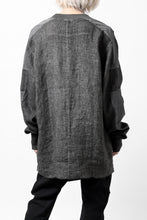 画像をギャラリービューアに読み込む, thom/krom DYEING BOMBER-SHIRT / LINEN+ELASTIC NYLON (BLACK OIL)