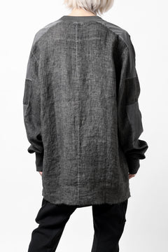 画像をギャラリービューアに読み込む, thom/krom DYEING BOMBER-SHIRT / LINEN+ELASTIC NYLON (BLACK OIL)