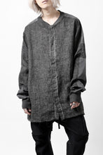 画像をギャラリービューアに読み込む, thom/krom DYEING BOMBER-SHIRT / LINEN+ELASTIC NYLON (BLACK OIL)