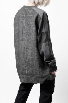 画像をギャラリービューアに読み込む, thom/krom DYEING BOMBER-SHIRT / LINEN+ELASTIC NYLON (BLACK OIL)