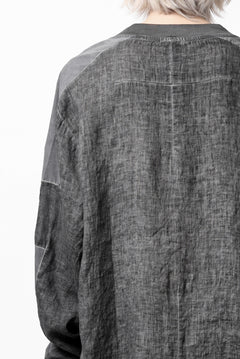 画像をギャラリービューアに読み込む, thom/krom DYEING BOMBER-SHIRT / LINEN+ELASTIC NYLON (BLACK OIL)