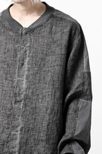 画像をギャラリービューアに読み込む, thom/krom DYEING BOMBER-SHIRT / LINEN+ELASTIC NYLON (BLACK OIL)