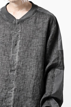 画像をギャラリービューアに読み込む, thom/krom DYEING BOMBER-SHIRT / LINEN+ELASTIC NYLON (BLACK OIL)