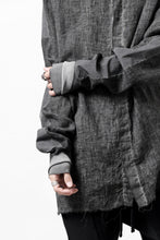 画像をギャラリービューアに読み込む, thom/krom DYEING BOMBER-SHIRT / LINEN+ELASTIC NYLON (BLACK OIL)