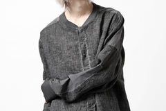 画像をギャラリービューアに読み込む, thom/krom DYEING BOMBER-SHIRT / LINEN+ELASTIC NYLON (BLACK OIL)