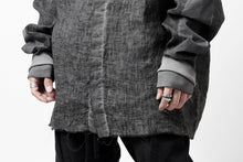 画像をギャラリービューアに読み込む, thom/krom DYEING BOMBER-SHIRT / LINEN+ELASTIC NYLON (BLACK OIL)