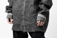 画像をギャラリービューアに読み込む, thom/krom DYEING BOMBER-SHIRT / LINEN+ELASTIC NYLON (BLACK OIL)