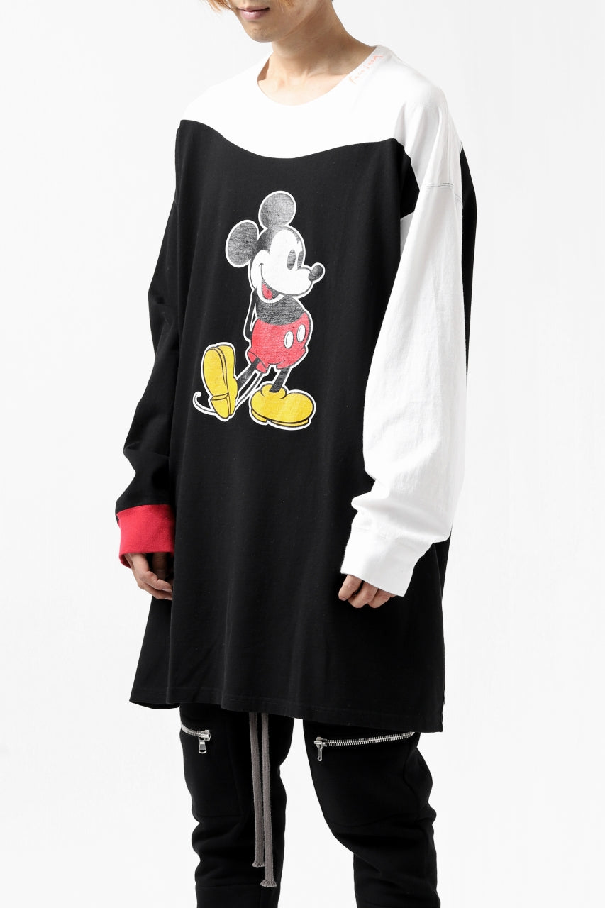 画像をギャラリービューアに読み込む, FACETASM × DISNEY Collaboration MICKEY ASYMMETRIC LONG SLEEVE TEE (BLACK)