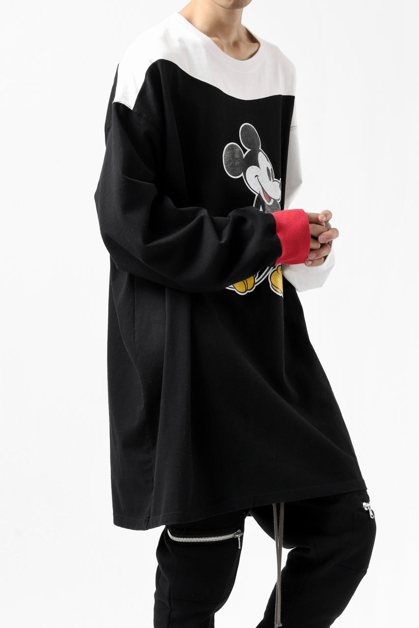 画像をギャラリービューアに読み込む, FACETASM × DISNEY Collaboration MICKEY ASYMMETRIC LONG SLEEVE TEE (BLACK)
