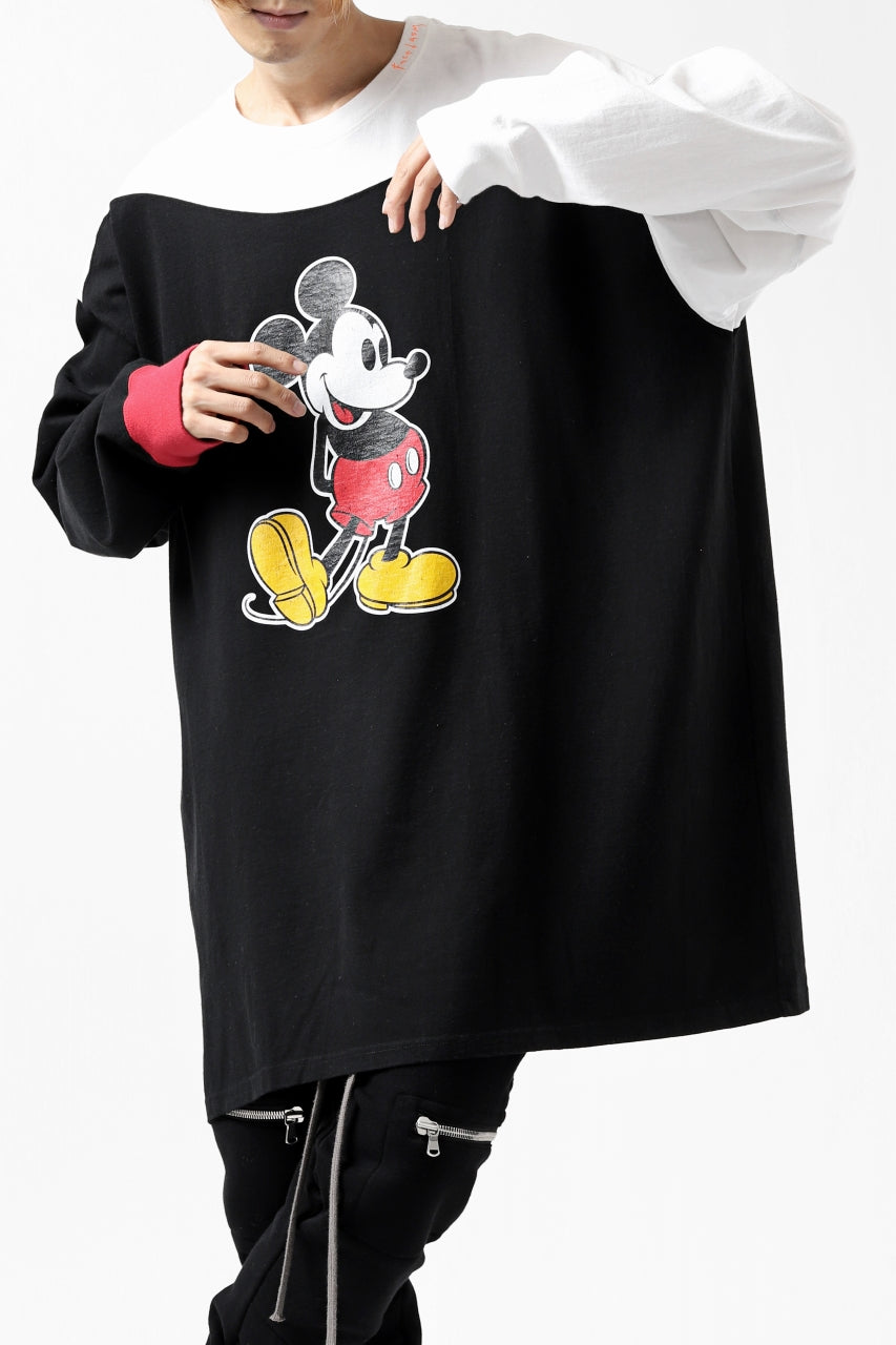 画像をギャラリービューアに読み込む, FACETASM × DISNEY Collaboration MICKEY ASYMMETRIC LONG SLEEVE TEE (BLACK)