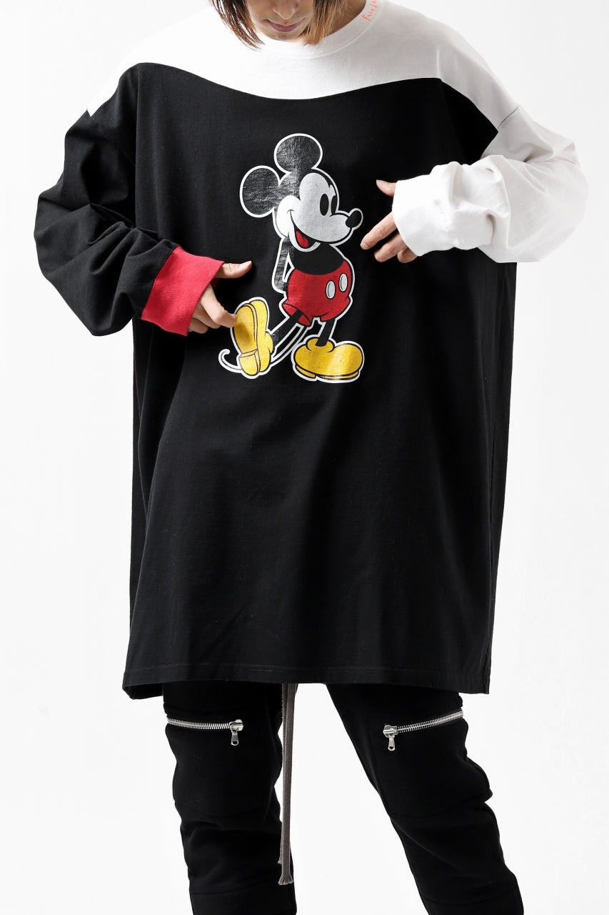 画像をギャラリービューアに読み込む, FACETASM × DISNEY Collaboration MICKEY ASYMMETRIC LONG SLEEVE TEE (BLACK)