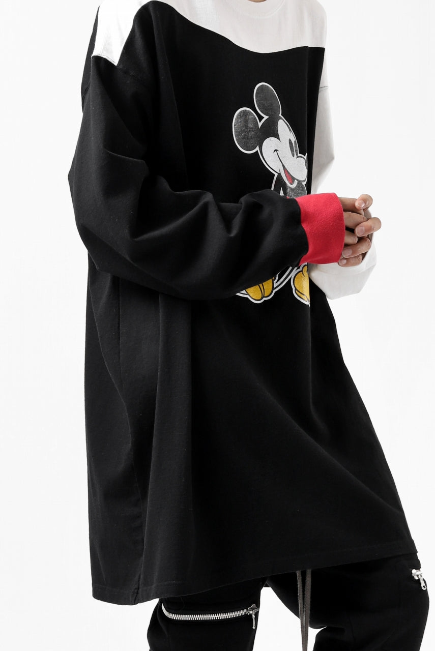 画像をギャラリービューアに読み込む, FACETASM × DISNEY Collaboration MICKEY ASYMMETRIC LONG SLEEVE TEE (BLACK)