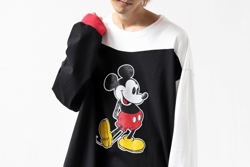 画像をギャラリービューアに読み込む, FACETASM × DISNEY Collaboration MICKEY ASYMMETRIC LONG SLEEVE TEE (BLACK)