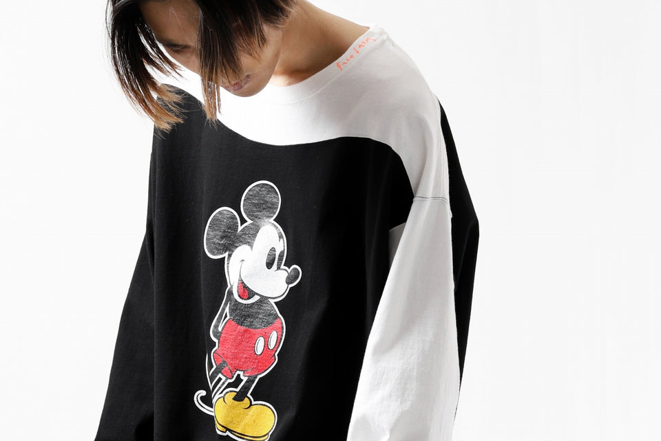 画像をギャラリービューアに読み込む, FACETASM × DISNEY Collaboration MICKEY ASYMMETRIC LONG SLEEVE TEE (BLACK)