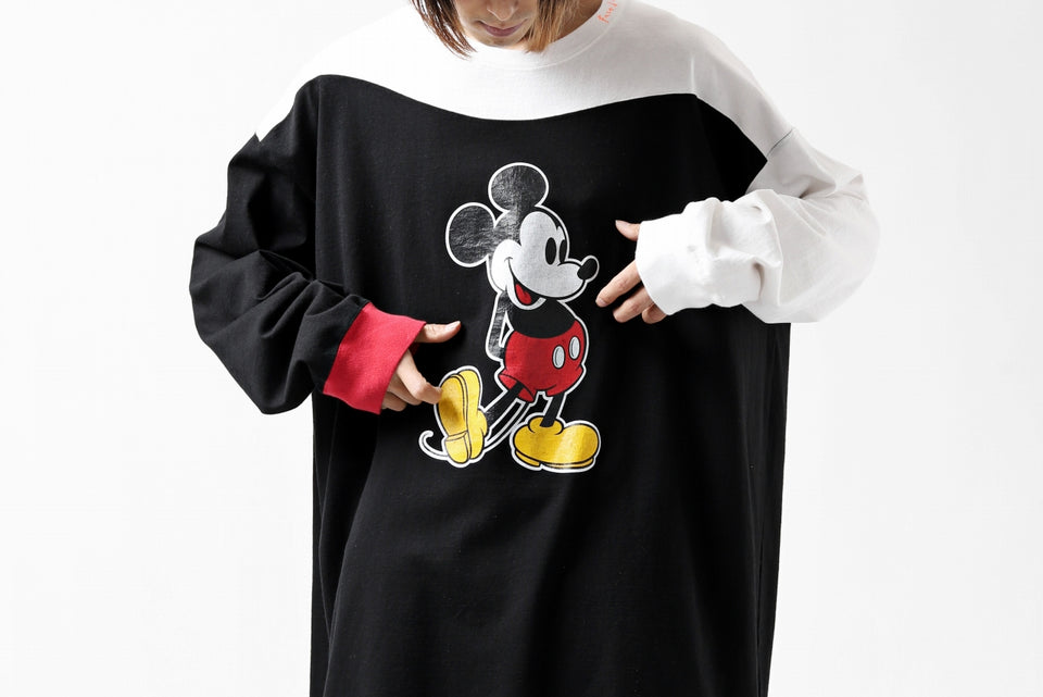 画像をギャラリービューアに読み込む, FACETASM × DISNEY Collaboration MICKEY ASYMMETRIC LONG SLEEVE TEE (BLACK)