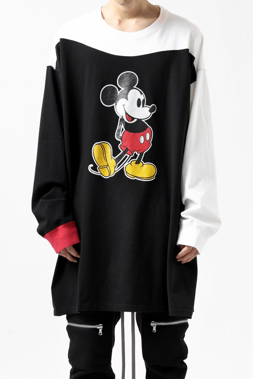 画像をギャラリービューアに読み込む, FACETASM × DISNEY Collaboration MICKEY ASYMMETRIC LONG SLEEVE TEE (BLACK)