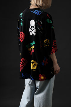 画像をギャラリービューアに読み込む, mastermind JAPAN ALL-OVER DESIGN VELOUR TEE / BOXY FIT (MULTI)