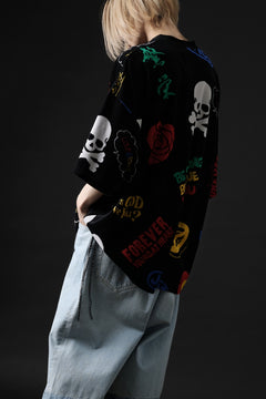 画像をギャラリービューアに読み込む, mastermind JAPAN ALL-OVER DESIGN VELOUR TEE / BOXY FIT (MULTI)