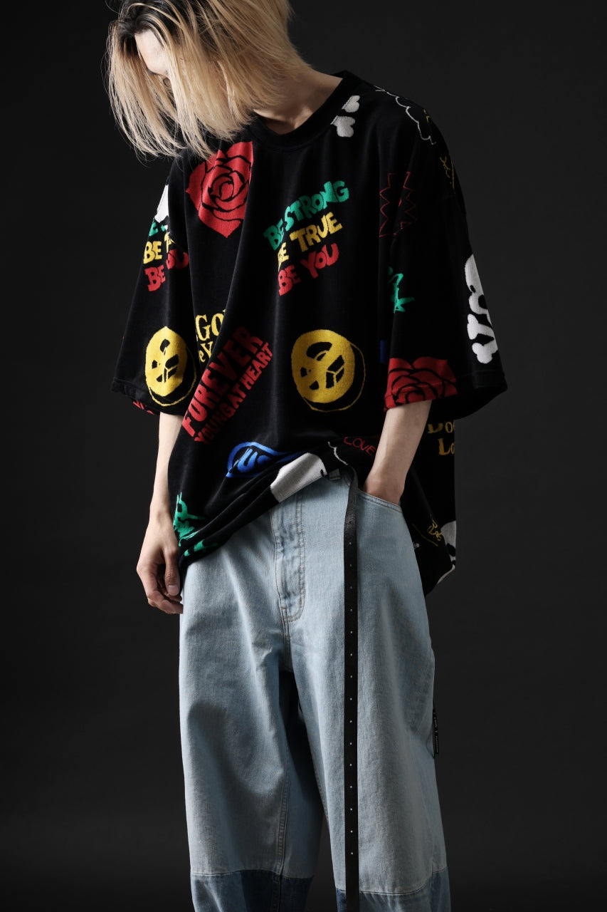 画像をギャラリービューアに読み込む, mastermind JAPAN ALL-OVER DESIGN VELOUR TEE / BOXY FIT (MULTI)