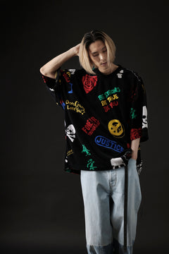 画像をギャラリービューアに読み込む, mastermind JAPAN ALL-OVER DESIGN VELOUR TEE / BOXY FIT (MULTI)