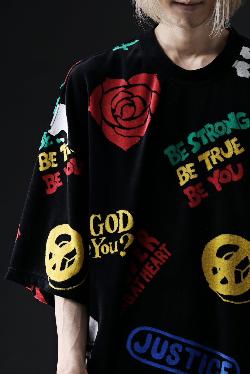 画像をギャラリービューアに読み込む, mastermind JAPAN ALL-OVER DESIGN VELOUR TEE / BOXY FIT (MULTI)