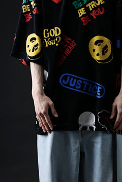 画像をギャラリービューアに読み込む, mastermind JAPAN ALL-OVER DESIGN VELOUR TEE / BOXY FIT (MULTI)