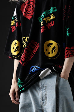 画像をギャラリービューアに読み込む, mastermind JAPAN ALL-OVER DESIGN VELOUR TEE / BOXY FIT (MULTI)