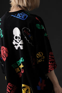 画像をギャラリービューアに読み込む, mastermind JAPAN ALL-OVER DESIGN VELOUR TEE / BOXY FIT (MULTI)