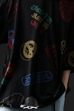 画像をギャラリービューアに読み込む, mastermind JAPAN ALL-OVER DESIGN VELOUR TEE / BOXY FIT (MULTI)