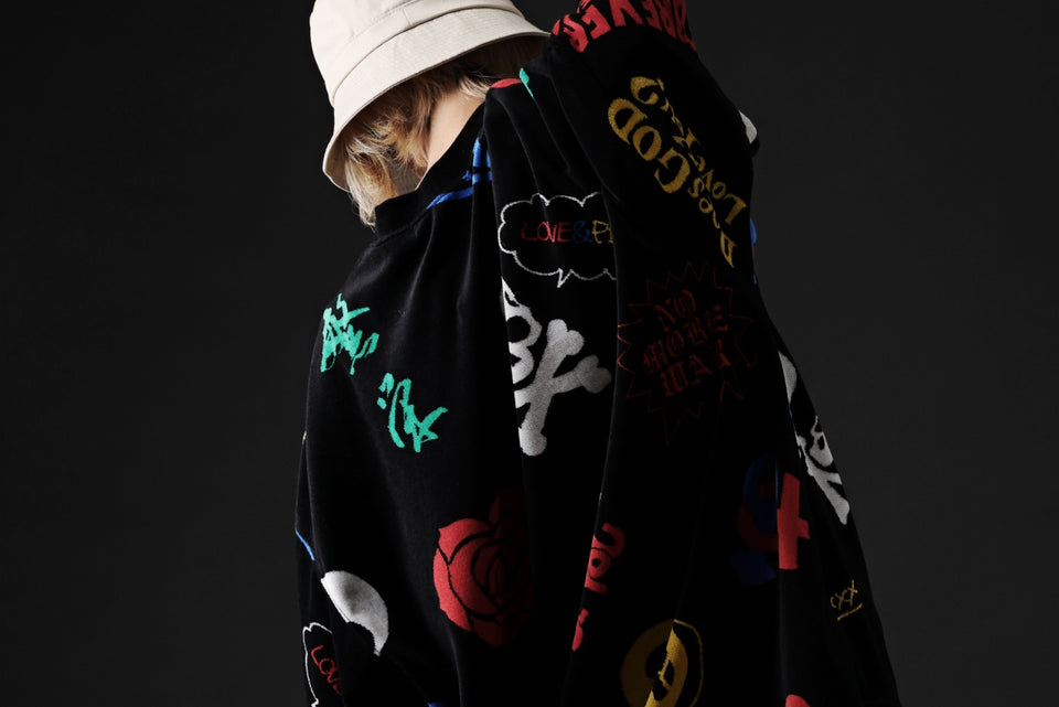 画像をギャラリービューアに読み込む, mastermind JAPAN ALL-OVER DESIGN VELOUR TEE / BOXY FIT (MULTI)