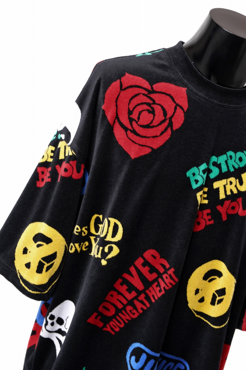 画像をギャラリービューアに読み込む, mastermind JAPAN ALL-OVER DESIGN VELOUR TEE / BOXY FIT (MULTI)