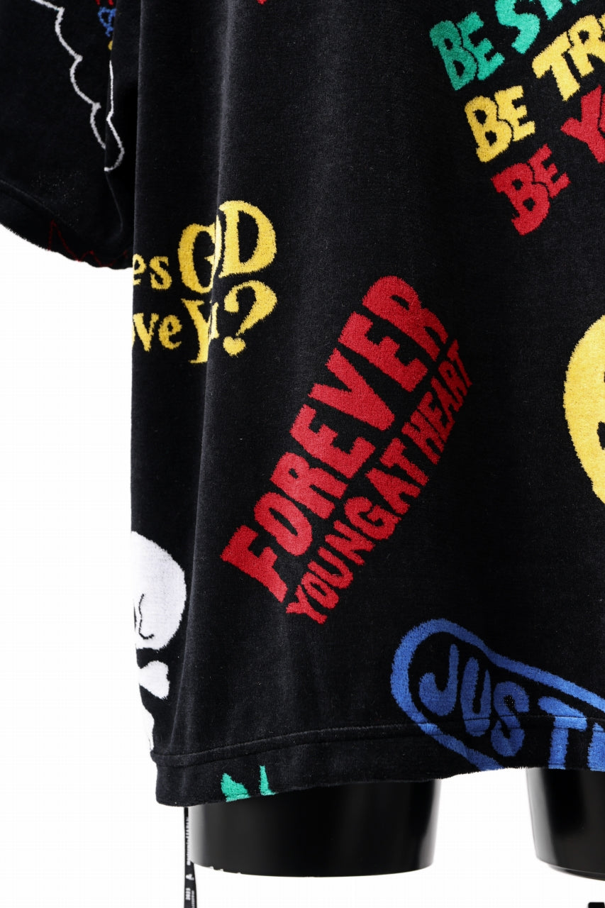 画像をギャラリービューアに読み込む, mastermind JAPAN ALL-OVER DESIGN VELOUR TEE / BOXY FIT (MULTI)