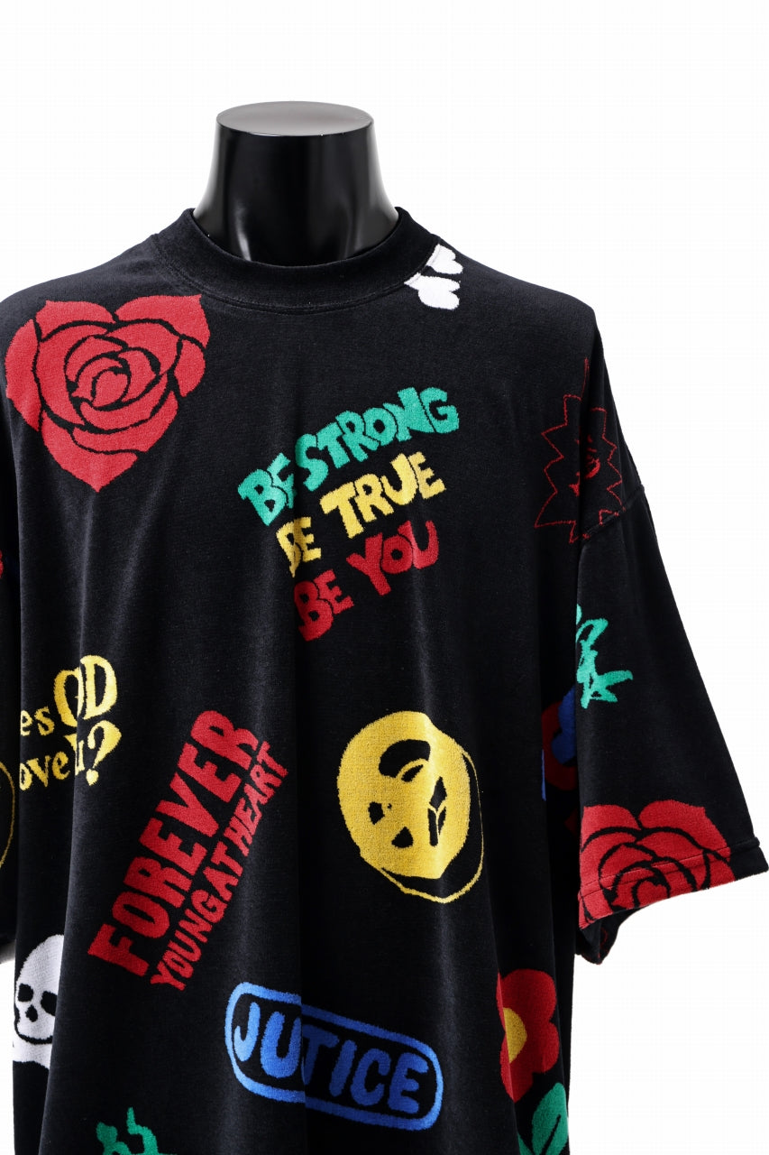 画像をギャラリービューアに読み込む, mastermind JAPAN ALL-OVER DESIGN VELOUR TEE / BOXY FIT (MULTI)