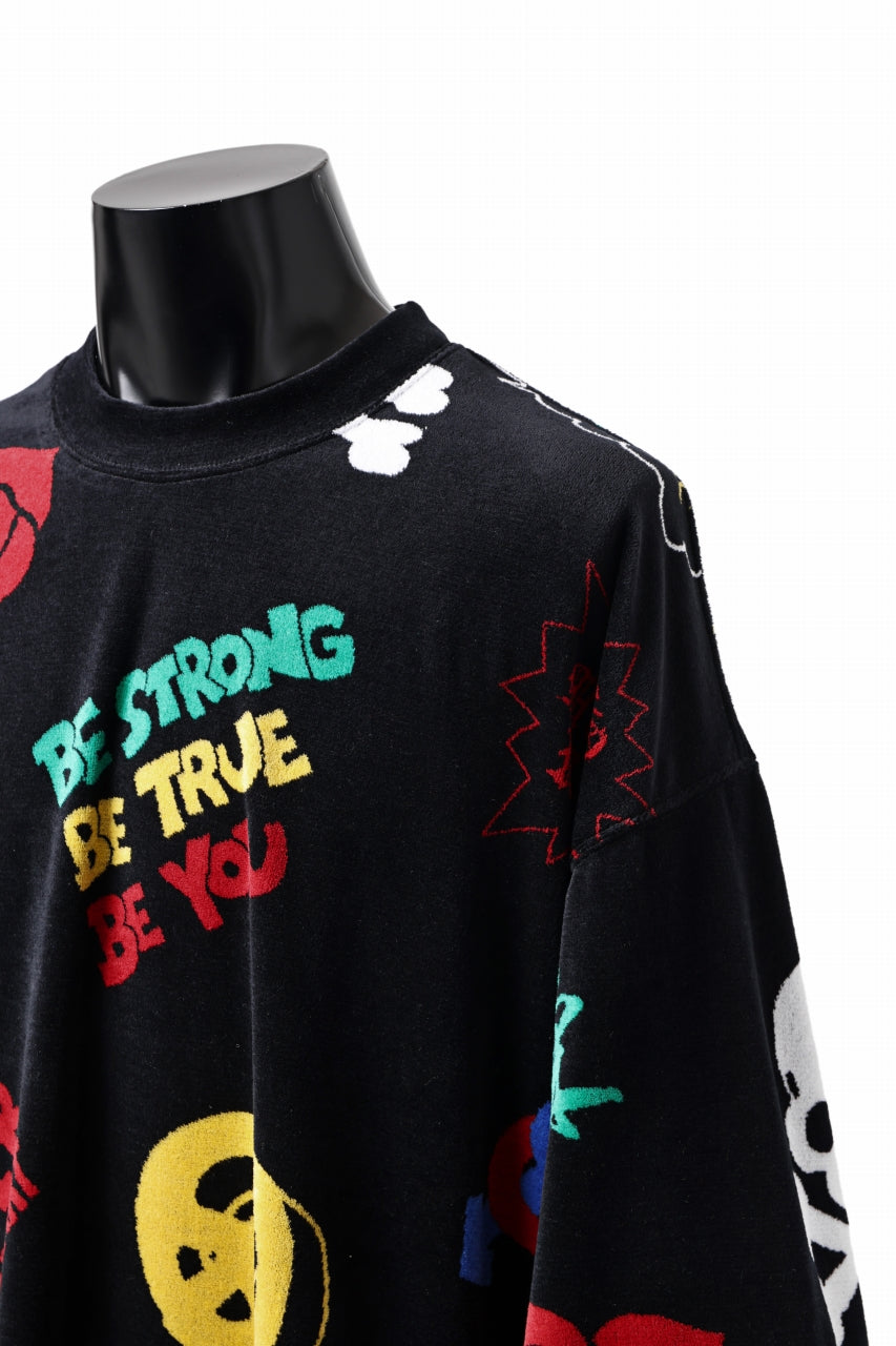 画像をギャラリービューアに読み込む, mastermind JAPAN ALL-OVER DESIGN VELOUR TEE / BOXY FIT (MULTI)