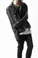 画像をギャラリービューアに読み込む, thomkrom DESTROY FADE JEAN JACKET / ELASTIC DENIM (DARK GREY)